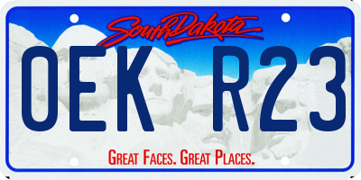 SD license plate 0EKR23