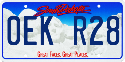 SD license plate 0EKR28