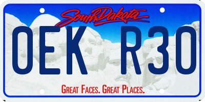 SD license plate 0EKR30