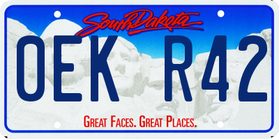 SD license plate 0EKR42