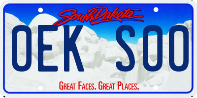 SD license plate 0EKS00