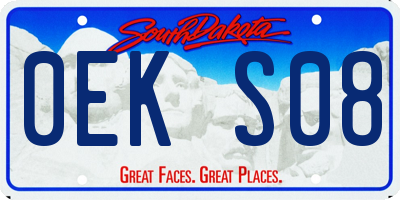 SD license plate 0EKS08