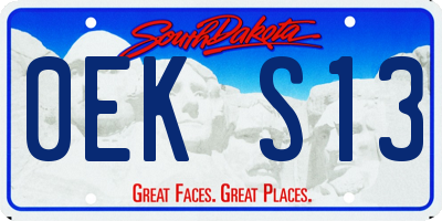 SD license plate 0EKS13