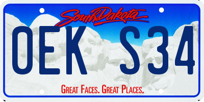 SD license plate 0EKS34