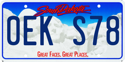 SD license plate 0EKS78