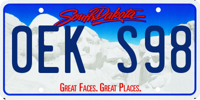 SD license plate 0EKS98