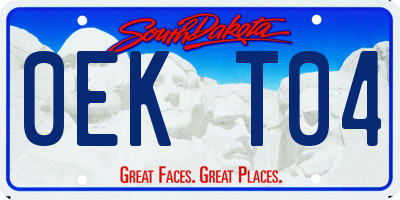 SD license plate 0EKT04