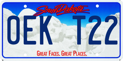 SD license plate 0EKT22