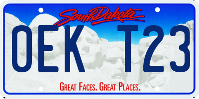 SD license plate 0EKT23