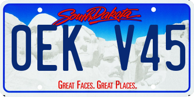 SD license plate 0EKV45