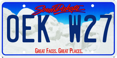 SD license plate 0EKW27