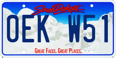 SD license plate 0EKW51