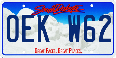 SD license plate 0EKW62