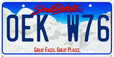 SD license plate 0EKW76