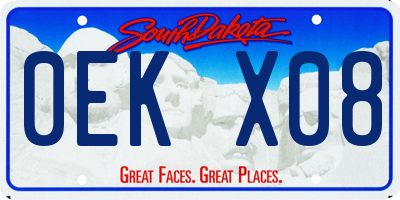 SD license plate 0EKX08