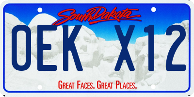 SD license plate 0EKX12