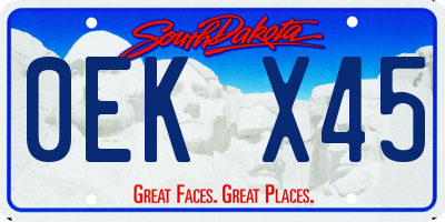 SD license plate 0EKX45