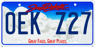 SD license plate 0EKZ27