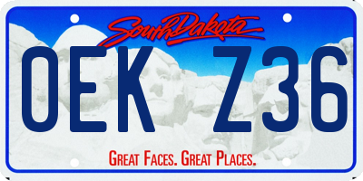 SD license plate 0EKZ36