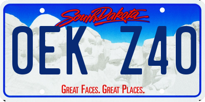 SD license plate 0EKZ40
