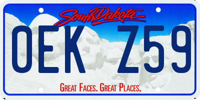 SD license plate 0EKZ59