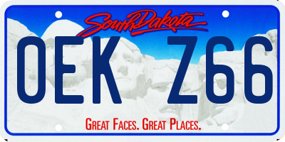 SD license plate 0EKZ66