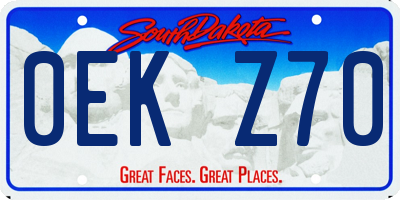 SD license plate 0EKZ70