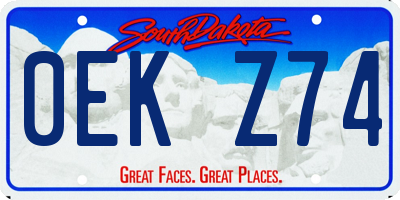 SD license plate 0EKZ74