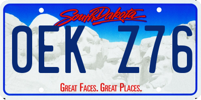 SD license plate 0EKZ76