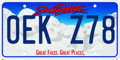 SD license plate 0EKZ78