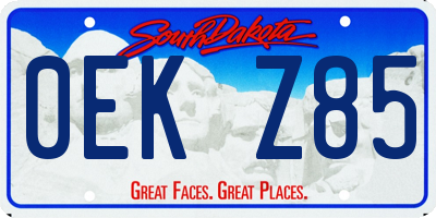 SD license plate 0EKZ85