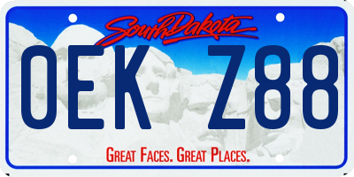 SD license plate 0EKZ88