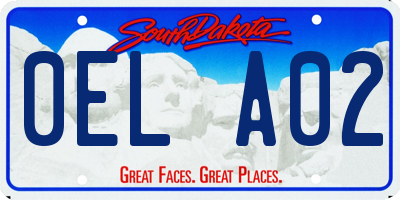 SD license plate 0ELA02