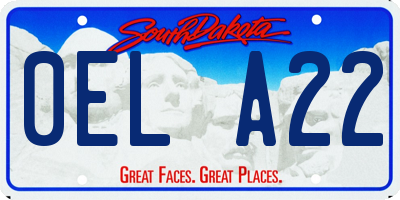 SD license plate 0ELA22