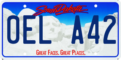 SD license plate 0ELA42