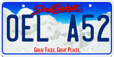 SD license plate 0ELA52
