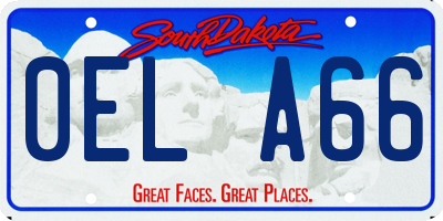 SD license plate 0ELA66