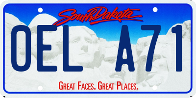 SD license plate 0ELA71