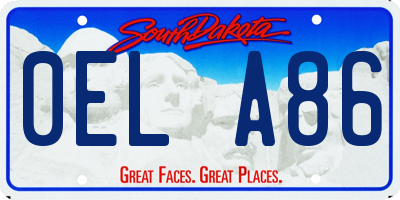SD license plate 0ELA86