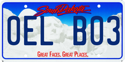 SD license plate 0ELB03