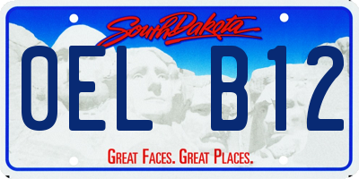 SD license plate 0ELB12