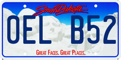 SD license plate 0ELB52
