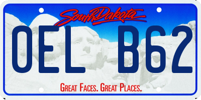 SD license plate 0ELB62
