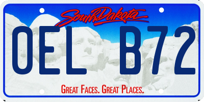 SD license plate 0ELB72