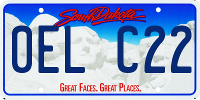 SD license plate 0ELC22