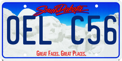 SD license plate 0ELC56