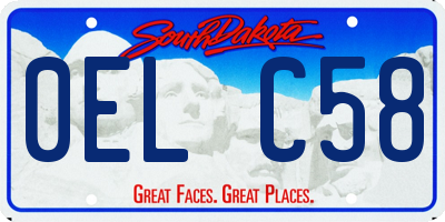 SD license plate 0ELC58