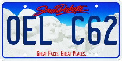 SD license plate 0ELC62
