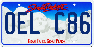 SD license plate 0ELC86