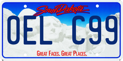 SD license plate 0ELC99